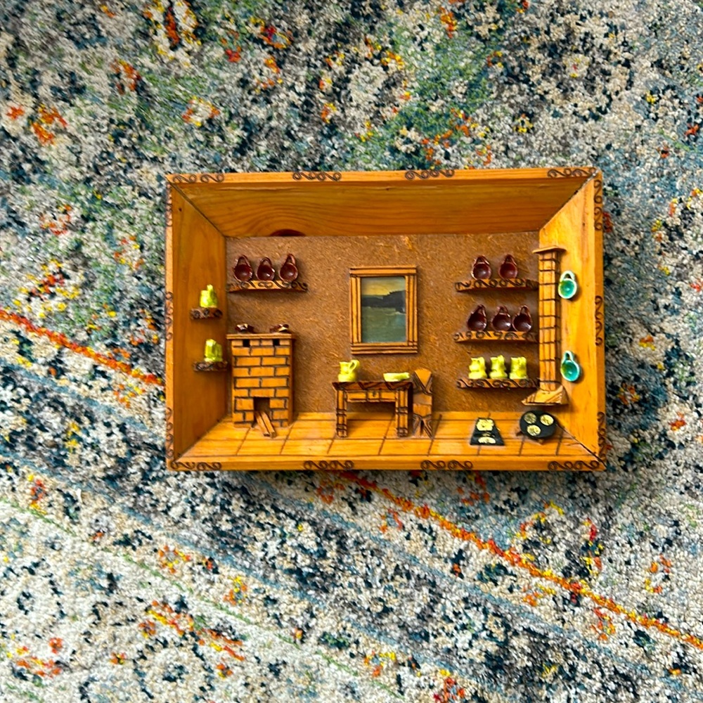 Mexican Kitchen scene wood wall hanging